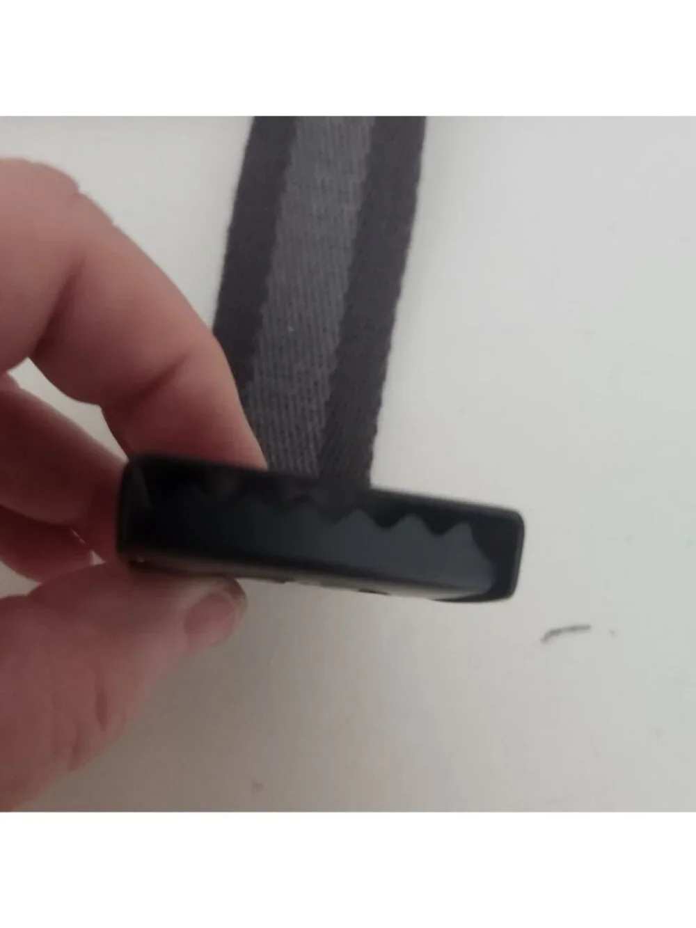 Gray & Black Belt With Rhino Buckle Durable Elastic Material 50 Inches Long
